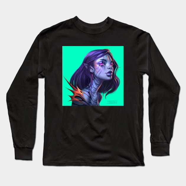 Violet Elf Long Sleeve T-Shirt by felixantosart